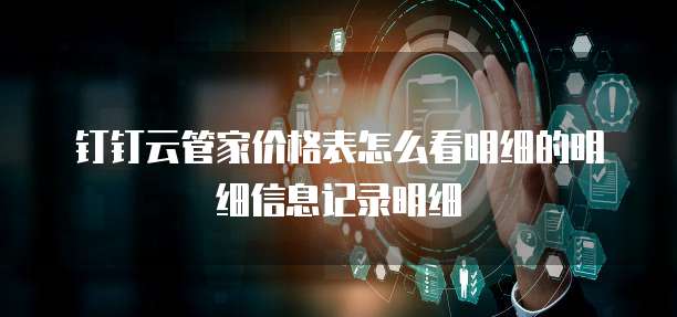 钉钉云管家价格表怎么看明细的明细信息记录明细