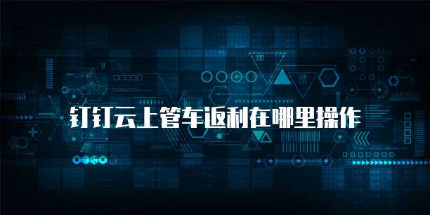 钉钉云上管车返利在哪里操作