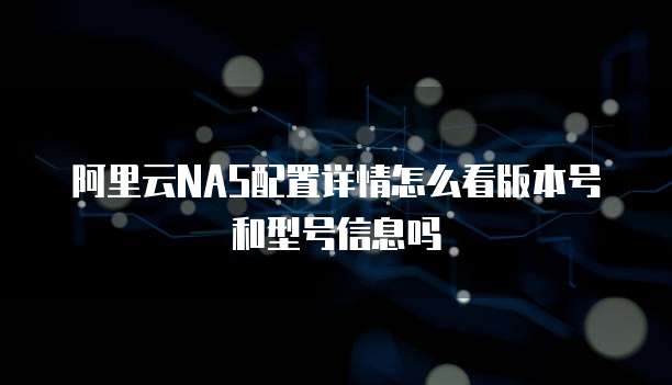阿里云NAS配置详情怎么看版本号和型号信息吗