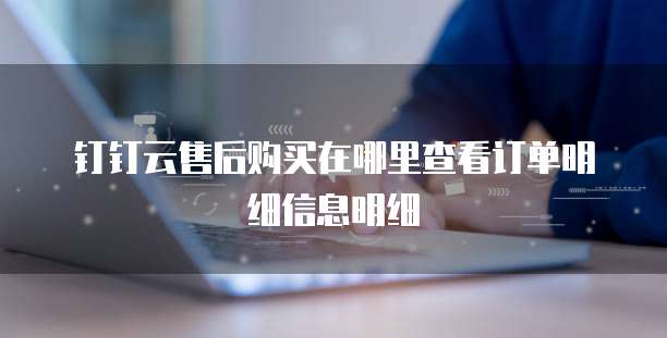 钉钉云售后购买在哪里查看订单明细信息明细