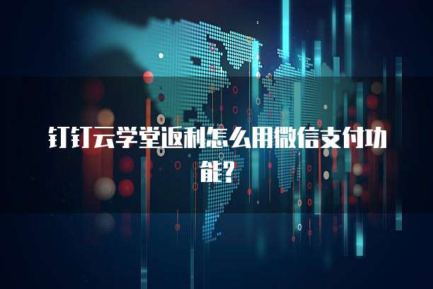 钉钉云学堂返利怎么用微信支付功能?