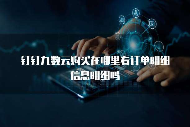 钉钉九数云购买在哪里看订单明细信息明细吗