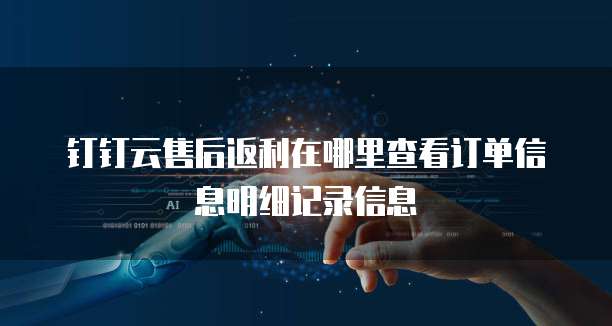 钉钉云售后返利在哪里查看订单信息明细记录信息