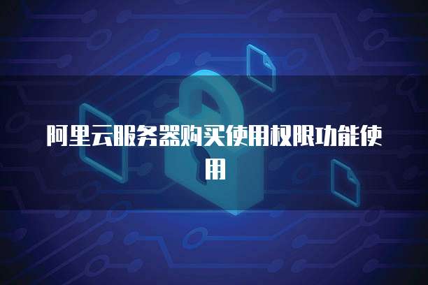 阿里云服务器购买使用权限功能使用