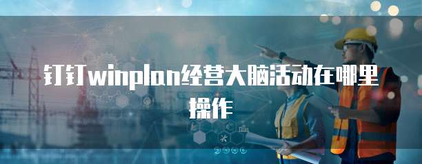 钉钉winplan经营大脑活动在哪里操作