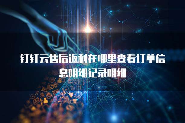 钉钉云售后返利在哪里查看订单信息明细记录明细