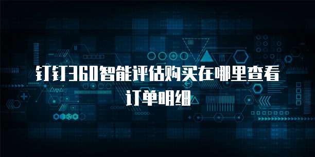 钉钉360智能评估购买在哪里查看订单明细