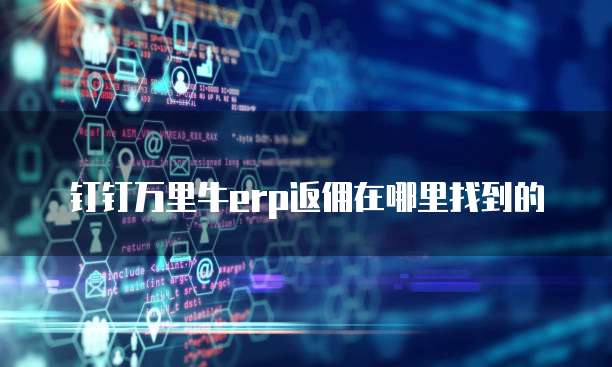 钉钉万里牛erp返佣在哪里找到的