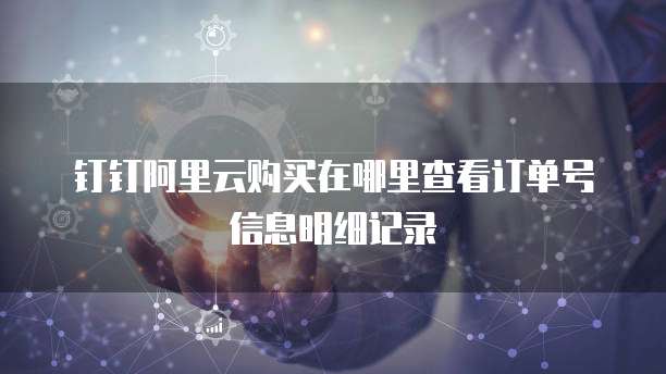 钉钉阿里云购买在哪里查看订单号信息明细记录
