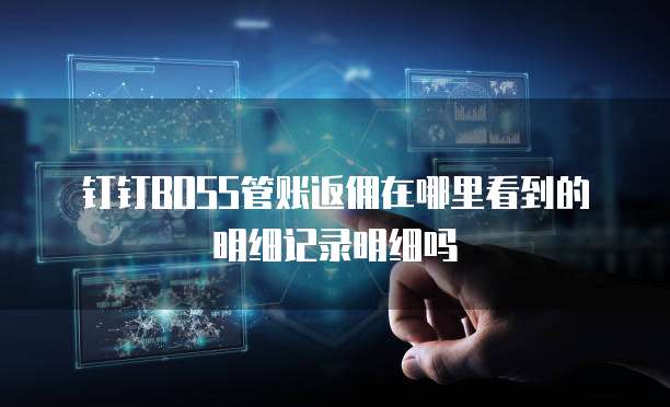 钉钉BOSS管账返佣在哪里看到的明细记录明细吗