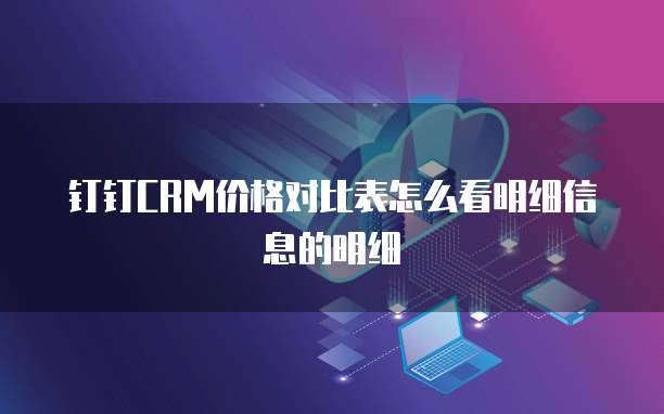钉钉CRM价格对比表怎么看明细信息的明细