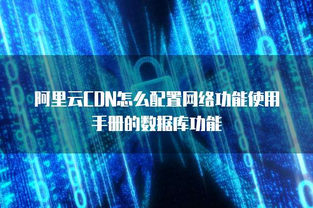 阿里云CDN怎么配置网络功能使用手册的数据库功能