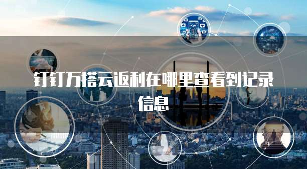 钉钉万搭云返利在哪里查看到记录信息