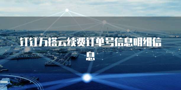 钉钉万搭云续费订单号信息明细信息
