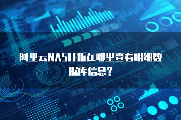 阿里云NAS打折在哪里查看明细数据库信息?
