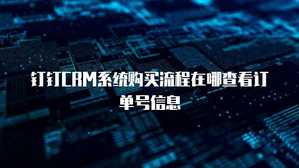 钉钉CRM系统购买流程在哪查看订单号信息