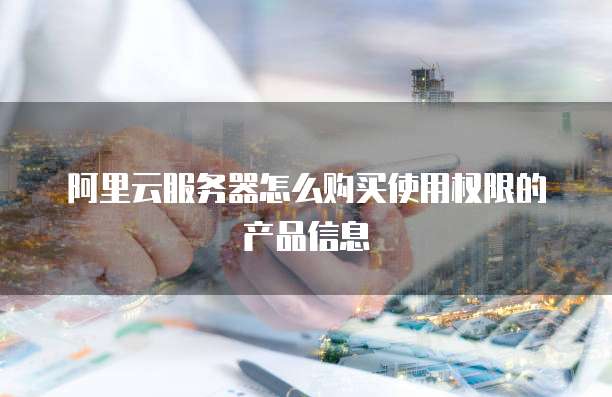 阿里云服务器怎么购买使用权限的产品信息