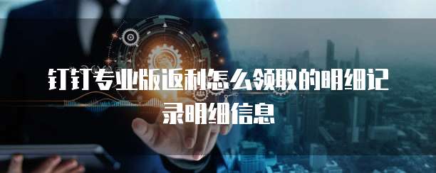 钉钉专业版返利怎么领取的明细记录明细信息