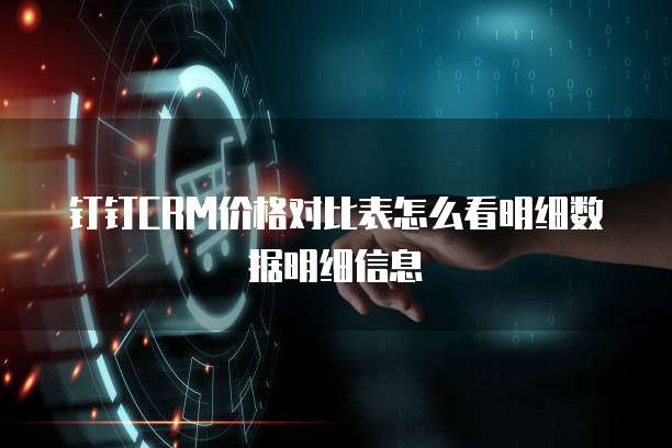 钉钉CRM价格对比表怎么看明细数据明细信息