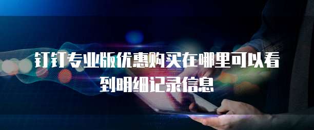 钉钉专业版优惠购买在哪里可以看到明细记录信息