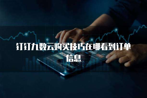 钉钉九数云购买技巧在哪看到订单信息