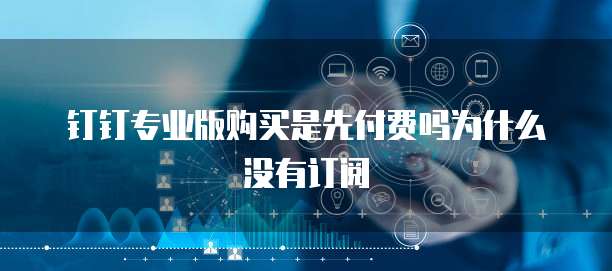 钉钉专业版购买是先付费吗为什么没有订阅