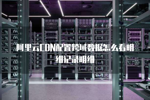 阿里云CDN配置跨域数据怎么看明细记录明细