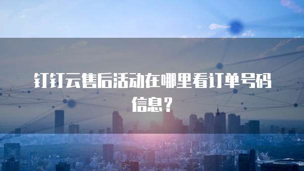 钉钉云售后活动在哪里看订单号码信息?