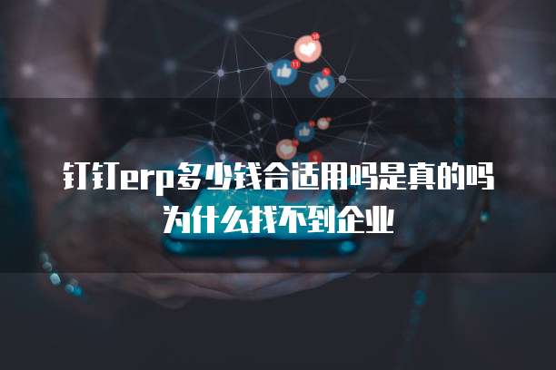 钉钉erp多少钱合适用吗是真的吗为什么找不到企业