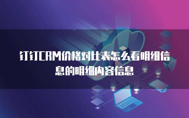 钉钉CRM价格对比表怎么看明细信息的明细内容信息