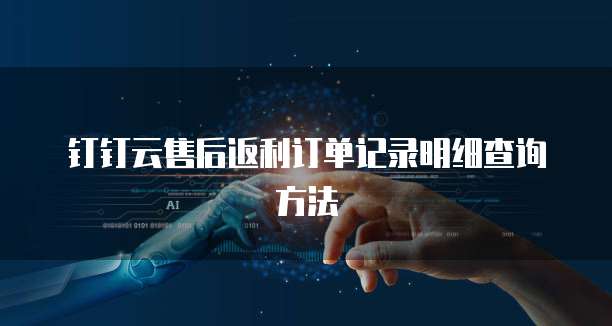 钉钉云售后返利订单记录明细查询方法