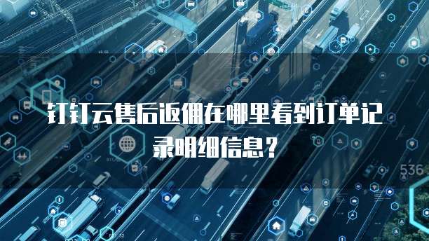 钉钉云售后返佣在哪里看到订单记录明细信息?