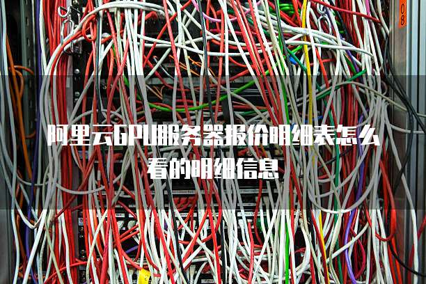 阿里云GPU服务器报价明细表怎么看的明细信息