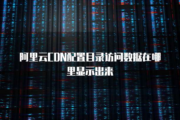 阿里云CDN配置目录访问数据在哪里显示出来