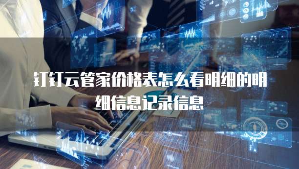 钉钉云管家价格表怎么看明细的明细信息记录信息