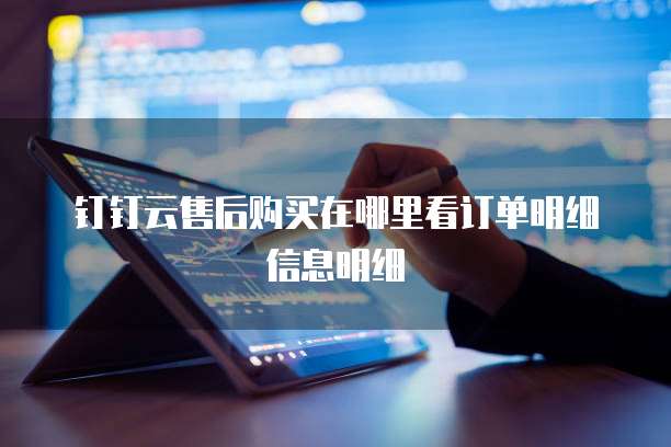 钉钉云售后购买在哪里看订单明细信息明细