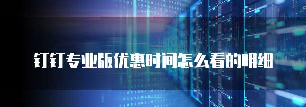 钉钉专业版优惠时间怎么看的明细