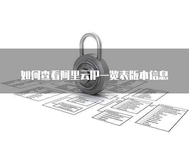如何查看阿里云IP一览表版本信息