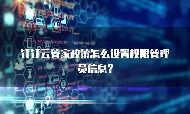 钉钉云管家政策怎么设置权限管理员信息?