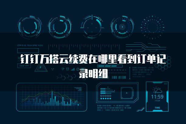 钉钉万搭云续费在哪里看到订单记录明细