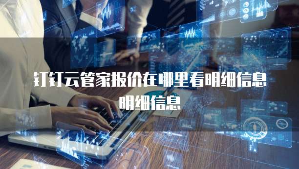钉钉云管家报价在哪里看明细信息明细信息
