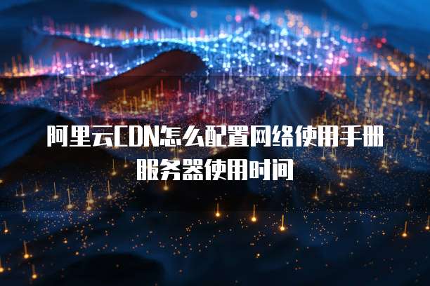 阿里云CDN怎么配置网络使用手册服务器使用时间