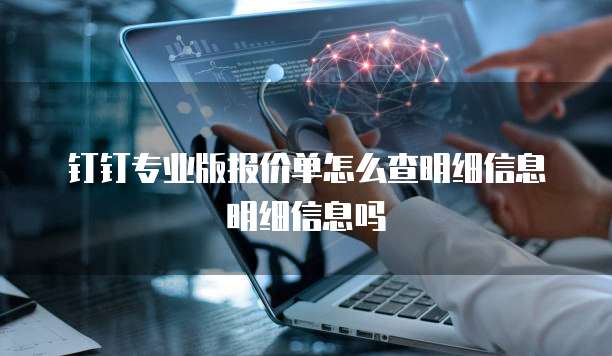 钉钉专业版报价单怎么查明细信息明细信息吗