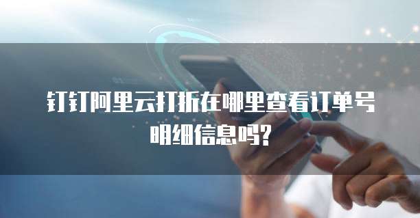 钉钉阿里云打折在哪里查看订单号明细信息吗?