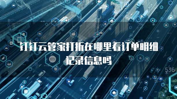 钉钉云管家打折在哪里看订单明细记录信息吗