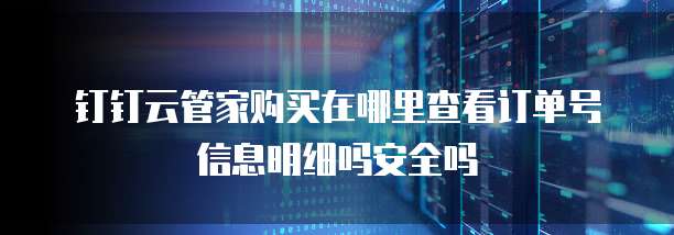 钉钉云管家购买在哪里查看订单号信息明细吗安全吗