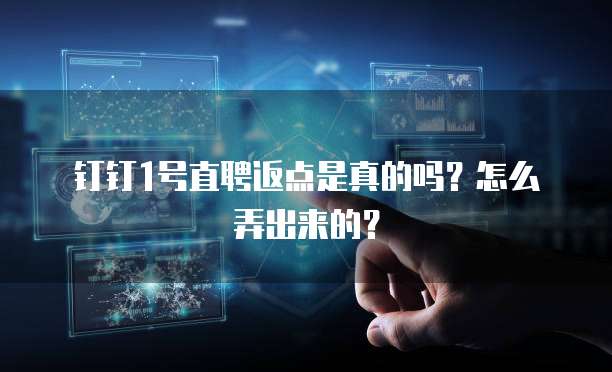 钉钉1号直聘返点是真的吗?怎么弄出来的?
