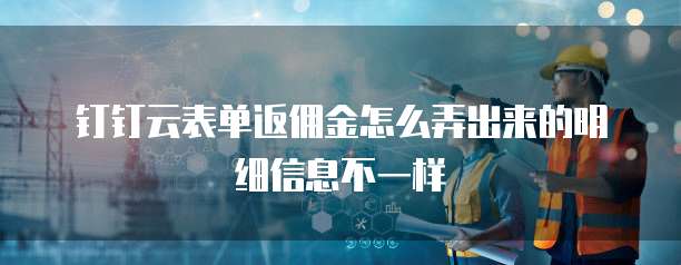 钉钉云表单返佣金怎么弄出来的明细信息不一样
