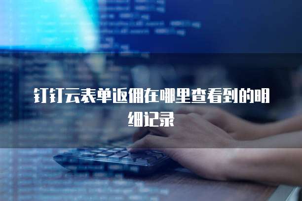 钉钉云表单返佣在哪里查看到的明细记录