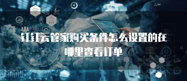 钉钉云管家购买条件怎么设置的在哪里查看订单